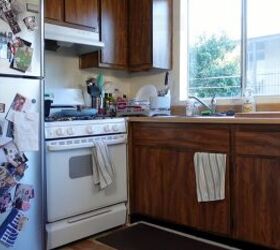 how to do a 70s old kitchen cabinets makeover on a budget, Kitchen before the makeover