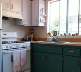 how to do a 70s old kitchen cabinets makeover on a budget, Contact paper kitchen makeover