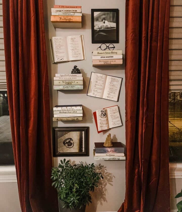 create a floating book wall