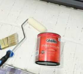diy pintura textura en la chimenea de ladrillo