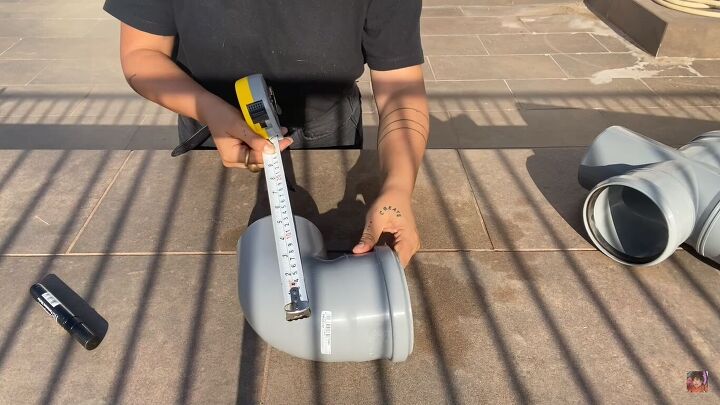 how to make a diy eny lee parker table out of pipes clay, Measuring the pipes