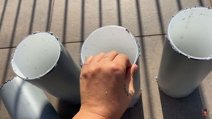 how to make a diy eny lee parker table out of pipes clay, Cleaning up the messy edges