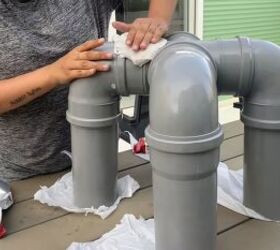 how to make a diy eny lee parker table out of pipes clay, Covering the pipes with self hardening clay