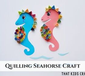manualidad de caballito de mar quilling para nios, Quilling Seahorse Craft con el patr n libre Quilling ThatKidsCraftSite com