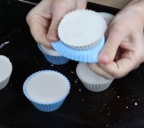 how to create stunning cupcake candle holders with plaster of paris, Removing the plaster cast from the silicone cupcake mold