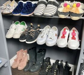 almacenaje de zapatos con barra de tensin para tu armario, Almacenaje de zapatos con tres filas diferentes de zapatos