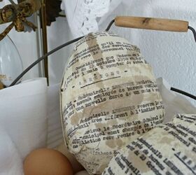 huevos de pascua con facturas francesas vintage