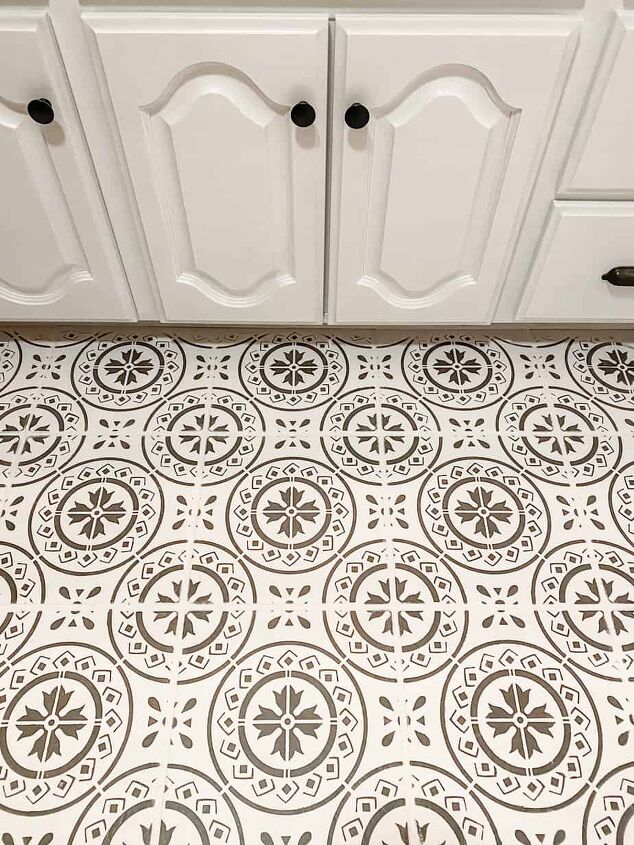 how to paint stencil a tile floor