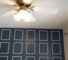 how to create an impressive dining room accent wall for only 70, Attaching the blades back to the ceiling fan