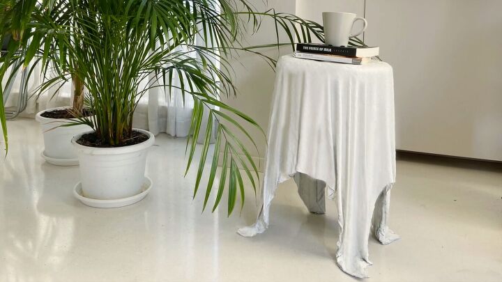 how to make a concrete side table with a cool optical illusion, DIY illusion table