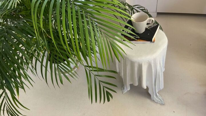 how to make a concrete side table with a cool optical illusion, Concrete side table