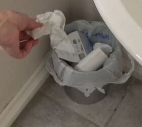 6 dryer sheet hacks the secret to effortless cleaning, Tossing a dryer sheet into a trash can