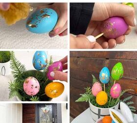 huevos de pascua de pan de oro, Huevos de Pascua dorados Tutorial DIY f cil y bonito Ideas de decoraci n para el porche y las jardineras Feliz Pascua