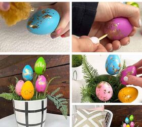 huevos de pascua de pan de oro, Huevos de Pascua de pan de oro Tutorial DIY f cil y bonito Ideas de decoraci n para el porche y las jardineras Feliz Pascua