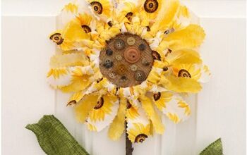 Make a Cheerful Scrap Fabric Sunflower From a Recycled Plastic Lid