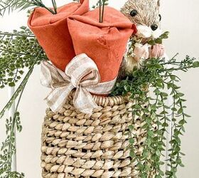 una adorable cesta de pascua para la puerta con zanahorias de imitacin diy, una adorable cesta de Pascua para la puerta con zanahorias DIY