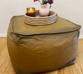 DIY Leather Ottoman: How to Paint Fabric to Look Like Leather