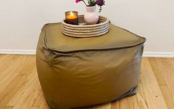 DIY Leather Ottoman: How to Paint Fabric to Look Like Leather