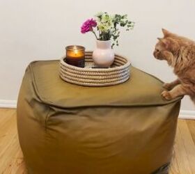 diy leather ottoman how to paint fabric to look like leather, How to paint fabric to look like leather