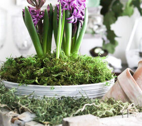 corona de pascua rstica y sencilla con zanahorias, Maceta de Primavera Envejecida