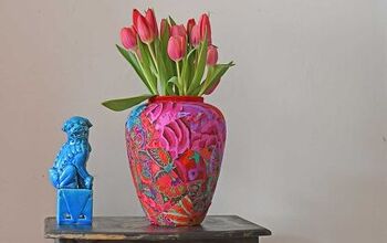 Upcycling a Vase With Fabric Scraps