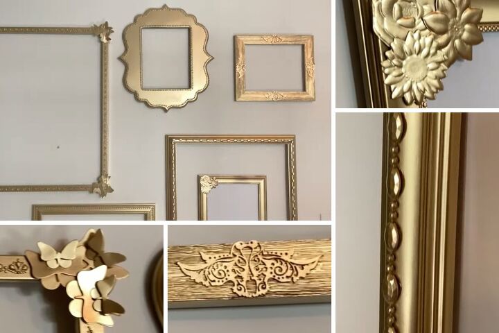 DIY gold frame gallery wall