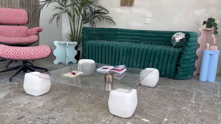 how to make a diy modern coffee table inspired by studio mignone, Coffee table inspired by the Tavolo Morbido by Studio Mignone