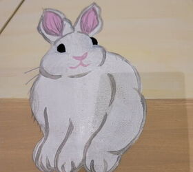 cmo hacer una pintura fcil y linda del conejito de pascua, A adir detalles a la pintura de un conejito blanco