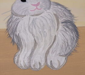 cmo hacer una pintura fcil y linda del conejito de pascua, A adir trazos de pintura gris para crear pelaje en el conejito