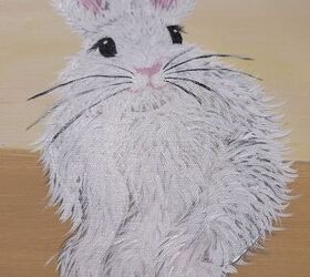 cmo hacer una pintura fcil y linda del conejito de pascua, Pelaje blanco en la cabeza y el cuerpo del conejito para crear un bonito conejo de Pascua