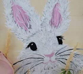 cmo hacer una pintura fcil y linda del conejito de pascua, Cara del conejito pintada