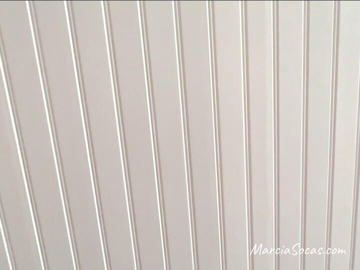 how to create a separate dining area with a beadboard accent wall, Close up of the beadboard panels