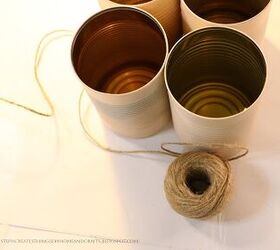 organizador de mesa diy con latas de metal