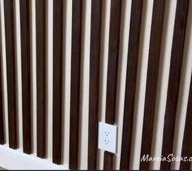 diy pared de listones con luces led