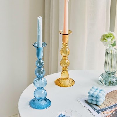 retro candlestick holder using ornaments