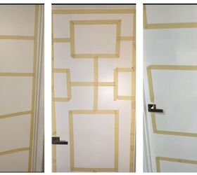 how trim moulding can modernize a plain slab door, Creating the moulding shape with tape