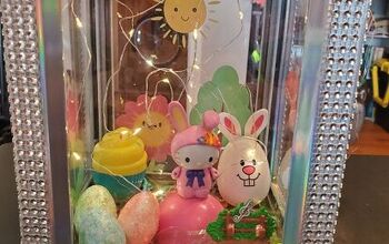 Diorama de Páscoa com luzes de LED (Dollar Tree Picture Frames)