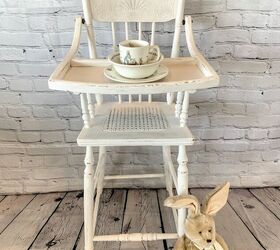 adorable diy trona de madera antigua makeover, Adorable DIY Antique Wooden High Chair Makeover