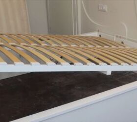 how to make a diy pool noodle headboard in a few easy steps, Disassembling the MALM bed