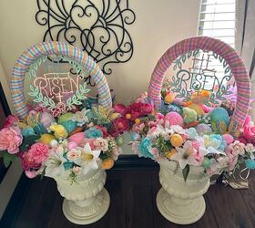 Arreglos Florales para Canastas de Pascua en el Porche