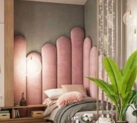 how to make a diy channel headboard in a chic art deco style, Pink velvet headboard inspiration from Pinterest
