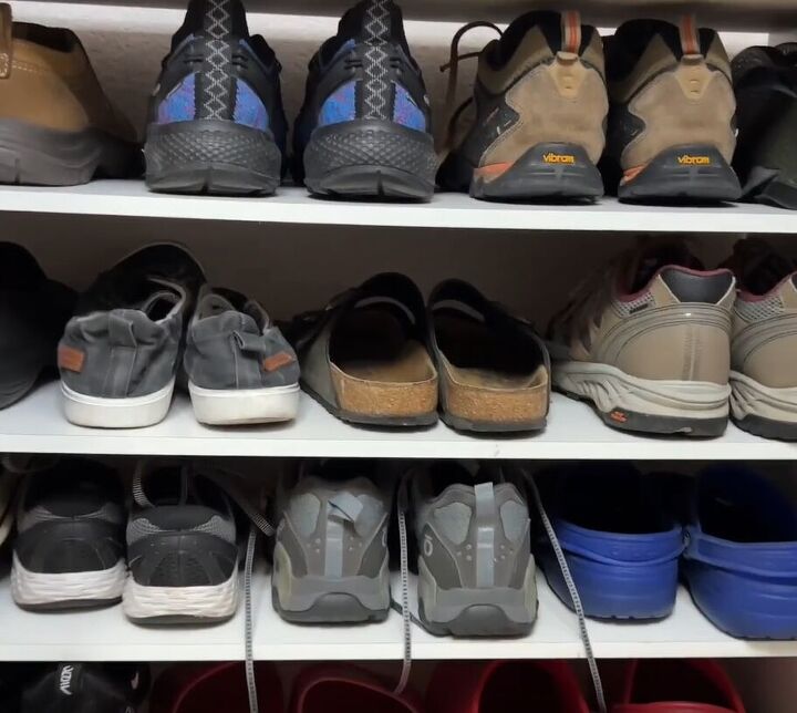 coat closet organization how to organize yours like a pro, Shoes neatly lined up in a shoe rack