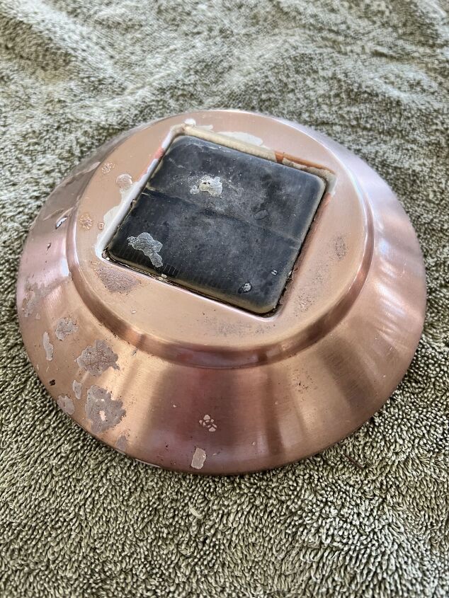 the best way to restore outdoor solar pathway lights, Old solar path light cover with faded copper color and cloudy solar panel