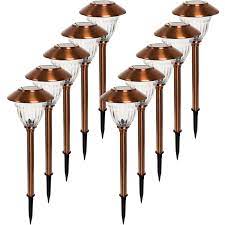 the best way to restore outdoor solar pathway lights, A group of 10 Energizer copper solar lights