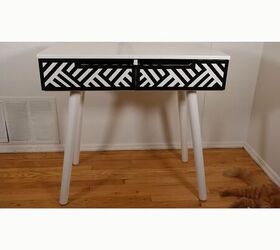 how to transform a diy makeup vanity into a colorful art deco piece, Vanity makeover with washi tape