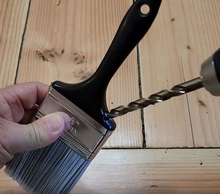 handyman tips 8 home improvement hacks to make your life easier, Drilling a hole through the corner of a paintbrush