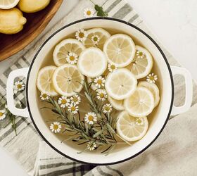 olla de primavera, Lim n romero y manzanilla en un popurr para la cocina