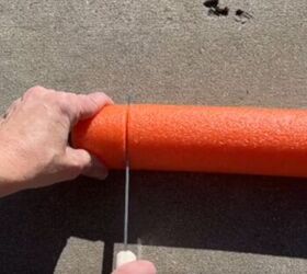 She stuffs a solar light into a pool noodle for the coolest outdoor hack