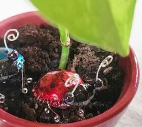 DIY Upcycled Bottle Cap Ladybug Plant Charm Tutorial