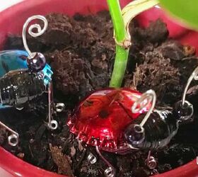 diy upcycled bottle cap ladybug plant charm tutorial